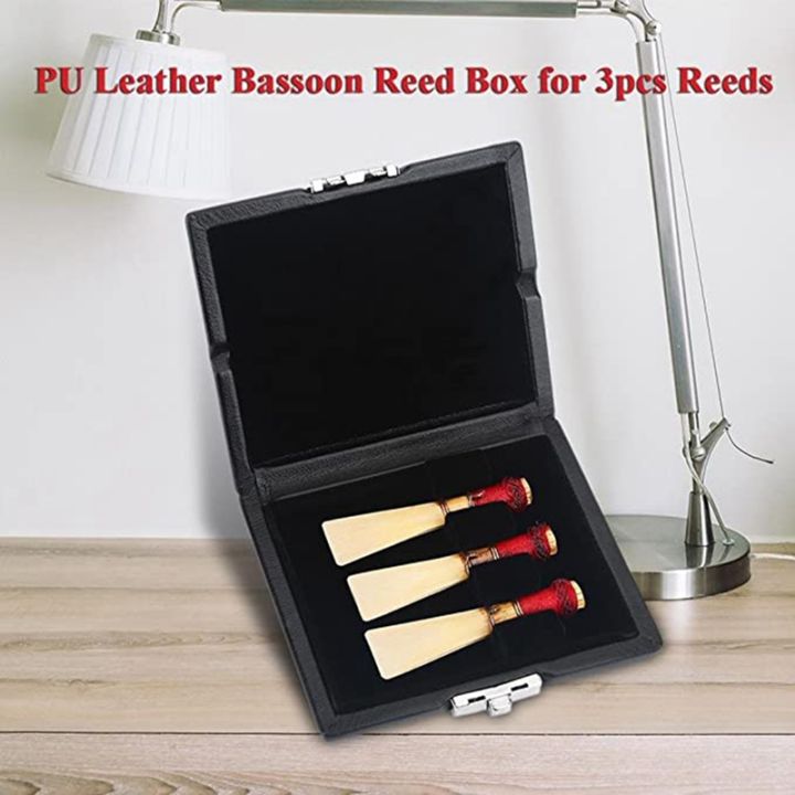 1-piece-batong-tube-reed-box-slotted-musical-instrument-accessories-pu-leather-cover