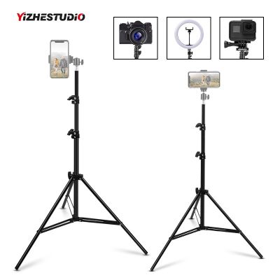 Yizhestudio ขาตั้งกล้องอะลูมิเนียมความสูง1.1ม./1.6ม./2.0สกรูสำหรับ Gopro พร้อมขาตั้งไม้ถ่ายภาพเซลฟี่ Huawei โทรศัพท์แบบสด4ช่อง