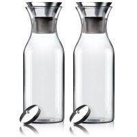 【Ready Stock&amp;COD】2pcs 35 Oz Glass Carafe with Stainless Steel Silicone Flip-Top Flow Lid - Glass Water Pitcher Fridge Ice Tea Maker