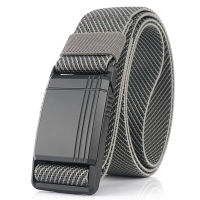 New Elastic Belt For Men Slide Metal Magnetic Buckle Adjustable Male Trousers Belts Military Combat Tactical Belts High Quality