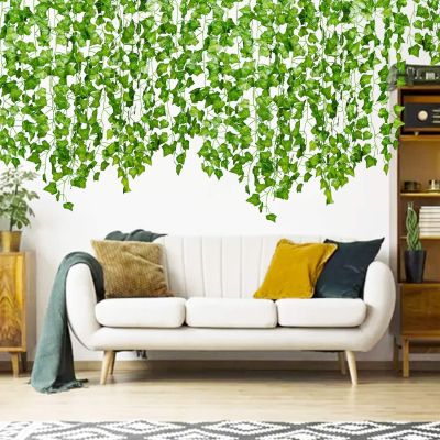 【cw】240cm Artificial Plant Plastic Ivy Leaf Garland Green Long Vine Fake Foliage flower Wreath Hanging Garland For Home Wedding Deco ！