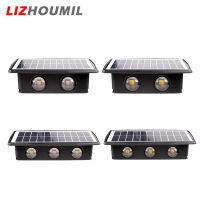 LIZHOUMIL IP65 Lampu Solar Dinding กันน้ำเปิด/ปิดอัตโนมัติบันไดขั้นบันไดในสวนแสง RGB ไฟสนามพลังแสงอาทิตย์สีขาวอบอุ่นสีขาว