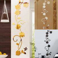 [COD] JM388 Bauhinia Mirror Wall Sticker Three-dimensional Bedroom Room