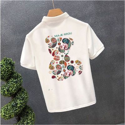 Original Summer new polo shirt mens youth casual breathable collar top violent bear Korean trend lapel t-shirt