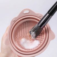 1PCS Makeup Brush Makeup Tool Cleaning Silicone Folding Bowl Beauty Egg Washing Box Silicone Scrub Bowl