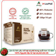 10 gói 12g_Cà phê phin giấy túi lọc AEROCO COFFEE nguyên chất 100%