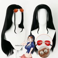 Anime Nico Robin Cosplay Wig Women Black Long Wigs Cosplay Nico Wig Heat Resistant Miss Allsunday+Wig Cap