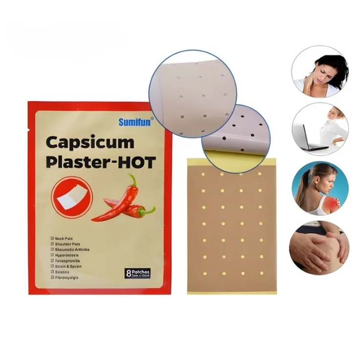 Sumifun 8 Patches1pack Capsicum Hot Plaster Herbal Medical Patch Balm