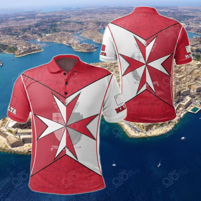 2023 NEW Style Summer Malta - Maltese Cross With Flag Color Unisex Adult Polo Shirtsize：XS-6XLNew product，Canbe customization high-quality