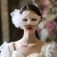 Masquerade Ball Sexy Half Face Makeup Female Half Face Princess Beautiful Flower Mask Bride Wedding Dress Accessories