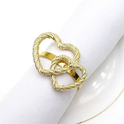 Wedding Party Family Napkin Buckle Metal Twist Rope Napkin Ring Double Love