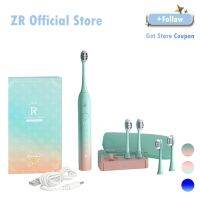 ▣ ZR Z7 Sonic Electric Toothbrush IPX8 Waterproof Gradient Color Whitening Brush Heads Couples Gift Inductive Charging