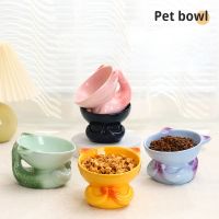 Cat Cute Bowl Ceramic Elevated Puppy Food Water Feeders Pet Small Dogs Raised Drinking Eating Supplies Protecting Cervical Spine