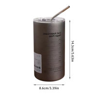 600ml สำหรับร้อนเย็นพร้อมฝาปิด Straw Stainless Steel Gift Double Wall Vacuum Insulated Travel Drink American Style Water Beer Tea Coffee Cup