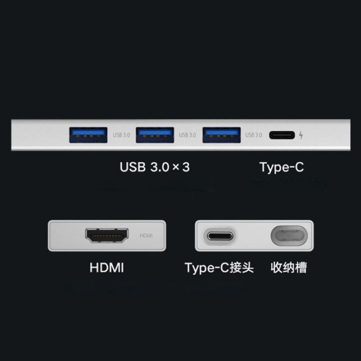 xiaomi-ชนิด-c-5-in-1ตัวขยายพอร์ตแท่นวางมือถือ-usb3-0-ชนิด-c-hdmi-มัลติฟังก์ชันรองรับการรับส่งข้อมูล4k-uhd