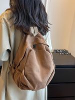 Uniqlo High-end 2023 NEW Schoolbag Girls Ins Mori Lazy Wind Backpack Washed Canvas Japanese Harajuku High School All-Match Backpack schoolbag New