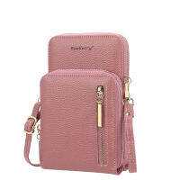 Baellerry Korean Style Womens Bags Fashion All-Match Zip One Shoulder Bag Vertical Double-Layer Mobile Phone Bag Women