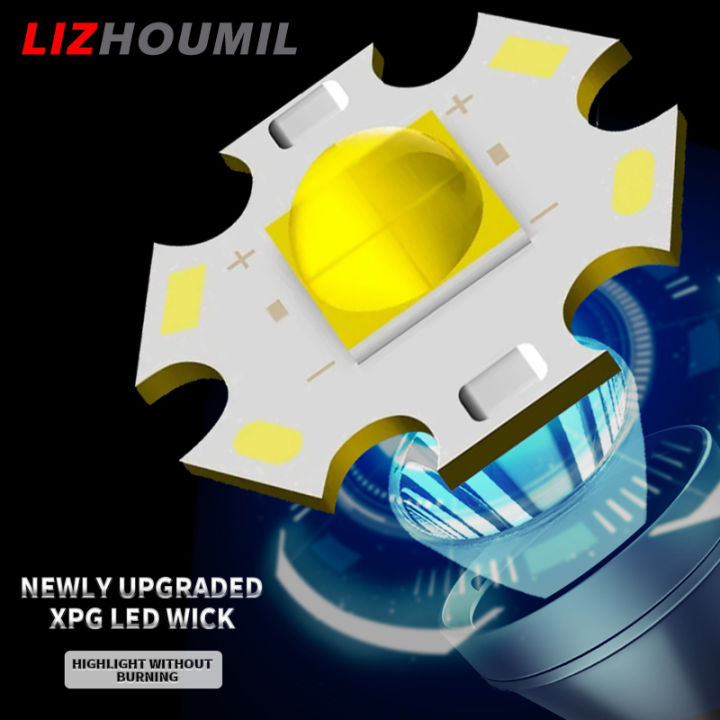 lizhoumil-มือถือทรงพลังไฟฉายกันน้ำโฟกัสคงที่ชาร์จได้-usb-โคมไฟสำหรับการตั้งแคมป์ซุปเปอร์สว่างฉุกเฉิน