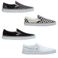 Vans Slip-On checkerboard pewter/black แวนส์ สลิปออน เทา/ดำ แวนส์ลายตาราง