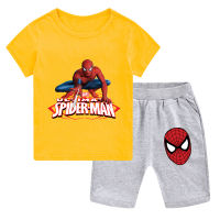 Spidermans ชายหญิงแขนสั้นเสื้อยืดกางเกงขาสั้นชุดฤดูร้อนสบายๆผ้าฝ้าย TShirt กางเกงขาสั้นการ์ตูนพิมพ์แฟชั่นน่ารัก DT032เด็กเสื้อผ้า