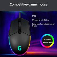 G102 Video Game Mouse Gaming Mouse 6 Buttons 8000 DPI Wired Macro  Gaming Mouse RGB Backlit Gaming For PC