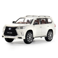 (บรรจุกล่อง) 1:24จำลองโลหะผสมโมเดลรถ Lexus Lx570ดึงกลับเสียงและแสงของเล่นตกแต่งรถ