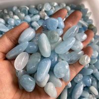 、‘】【【 Natural Aquamarine Tumbled Stone Polished Sky Blue Healing Gemstone Crystal For Decoration