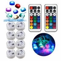 卍☄ 21key Remote Control RGB Submersible Light IP68 Battery Operated Underwater Night Lamp Vase Bowl Swim Pool Outdoor Garden Party