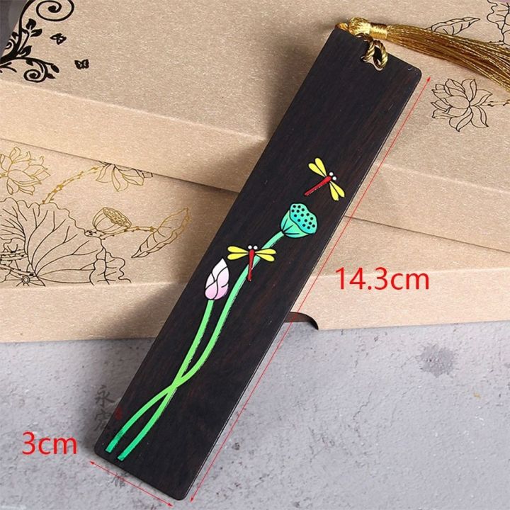 creative-ebony-wooden-bookmark-lotus-flower-color-painted-book-clip-retro-carving-bookmark-pagination-mark-students-stationery