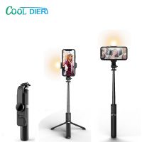 COOL DIER ขาตั้งกล้องแบบขาเดียวเซลฟี่่บลูทูธไร้สายพับได้พร้อมไฟเติม LED สำหรับโทรศัพท์