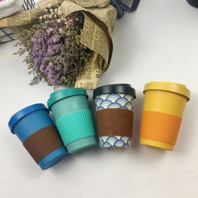 ✑☈  monochrome coffee mug Multi-pattern fashion design water cup fiber silicone lid