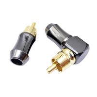 Copper Pin Gold-Plated Mini Gun Color Rca Audio And Video Lotus Plug Av Signal Cable Plug Welding Straight Bent L Type