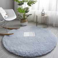 【SALES】 Fluffy Round Carpet Rugs For Bedroom Living Room Study Tent Solid Color Floor Car Thick Soft Plush Anti-Slip Carpet Children Rug