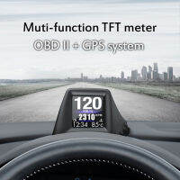 Multi-Function HUD Gadget RPM Turbo ความดันน้ำมันอุณหภูมิน้ำ GPS Speedometer มัลติฟังก์ชั่ OBD GPS Gauge สำหรับ OBDII รถรุ่น