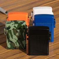 16 Sticks Cegarette Pack Outdoor Sealed Waterproof Container Camouflage Thick Ciggarette Case with Lighter Free Lanyard