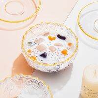 [COD] Transparent Phnom Penh Dessert Bowl Birds New Tableware Fruit Salad Household Glass Syrup