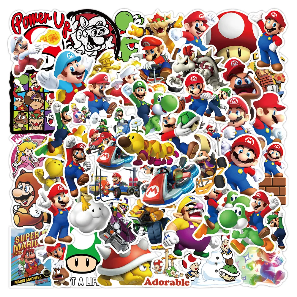 50 Chiếc Vali Hoạt Hình Mario Series Nhãn Dán Tranh Vẽ Tường Cho ...