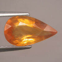 พลอย คาลไซท์ พลอยเนื้ออ่อนสีเหลืองทอง ใส 1.54 กะรัต รูปไข่ Natural Calcite 1.54 Ct. Top Golden Yellow color