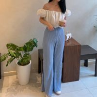 Sunblush - PLEAT PANTS กางเกงขายาวเอวสูงผ้าพลีท ทรงสวย ใส่ง่าย ไม่ต้องรีดเลย