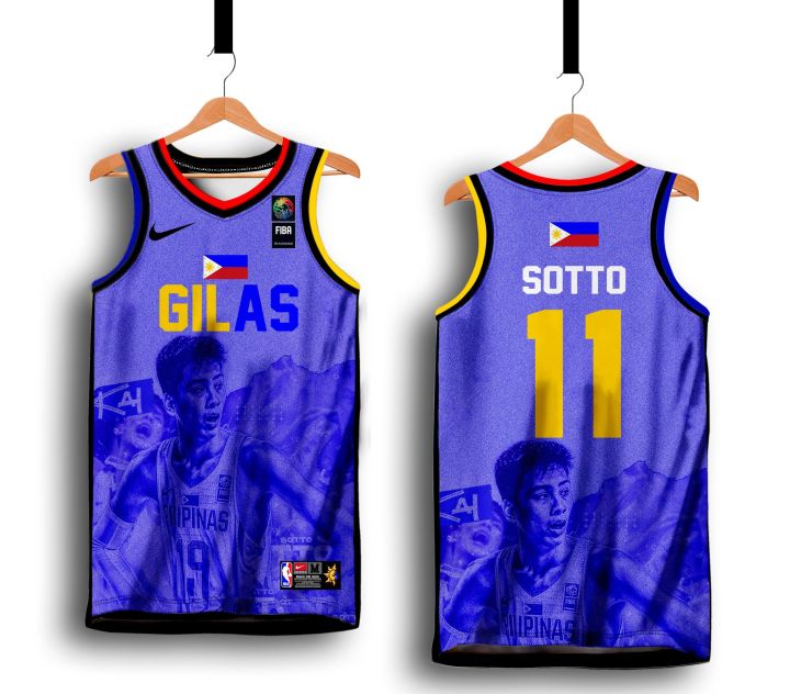 GILAS PILIPINAS 02 KAI SOTTO BASKETBALL JERSEY WITH FREE CUSTOMIZE NAME ...