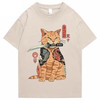 2022ฤดูร้อนหลวมผู้ชายผู้หญิง T เสื้อลำลองแขนสั้นแมวพิมพ์อะนิเมะ Tshirt ญี่ปุ่นฤดูร้อนเสื้อยืด Tops Tee Shirt