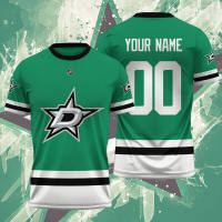 2023 new arrive- xzx180305   Sale! Daras stars name &amp; number 3D T-shirt hockey fan