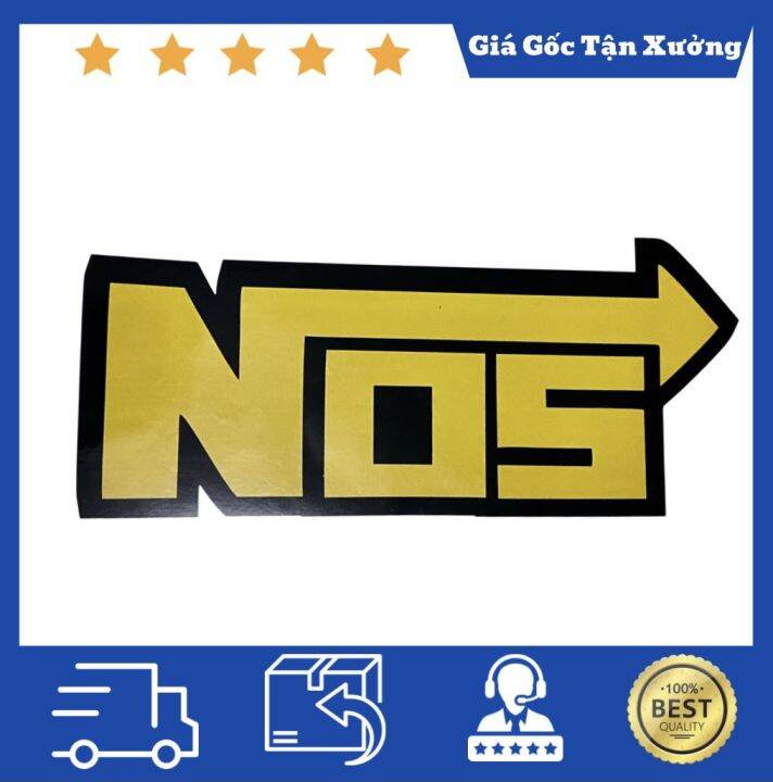 Tem decal xe logo chữ NOS 2 lớp dán cho ô tô, xe tải, xe máy Lazada.vn