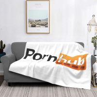 Super Soft ขนแกะ Pornhub Logo โยนผ้าห่ม Warm Flanged เว็บไซต์ความบันเทิง ผ้าห่มสำหรับเตียง โซฟาครอบครัว Quilt