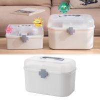 【YF】 Medicine Plastic Storage Layer Aid Bin with Handle Removable Tray Emergency Organizer