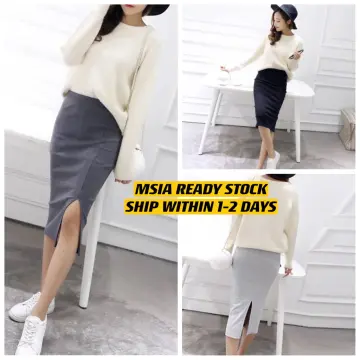  Pencil Skirt for Women Casual Bodycon Knit Skirt
