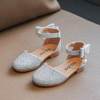 Girls Leather Shoes Children Flats Princess  Spring Summer Brand New Kids Dress Shoes for Wedding Party Bling Glitter 21-35