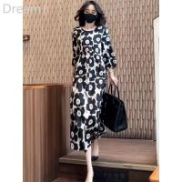 Fashionable elegant dress womens loose slimming high-grade goddess fan light luxury mid-length dress V729