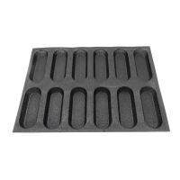 New 12 Holes Silicone Baguette Pan-Non-Stick Perforated French Bread Pan FormsHot Dog Molds Baking Liners Mat Bread Mould