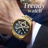NIBOSI การออกแบบใหม่ธุรกิจผู้ชายหรูหรานาฬิกาสแตนเลสควอตซ์ Wrsitwatches ชายอัตโนมัติวันที่นาฬิกาที่มีมือส่องสว่างกล่อง